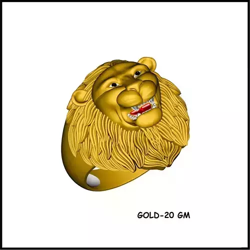 mens ring lion design