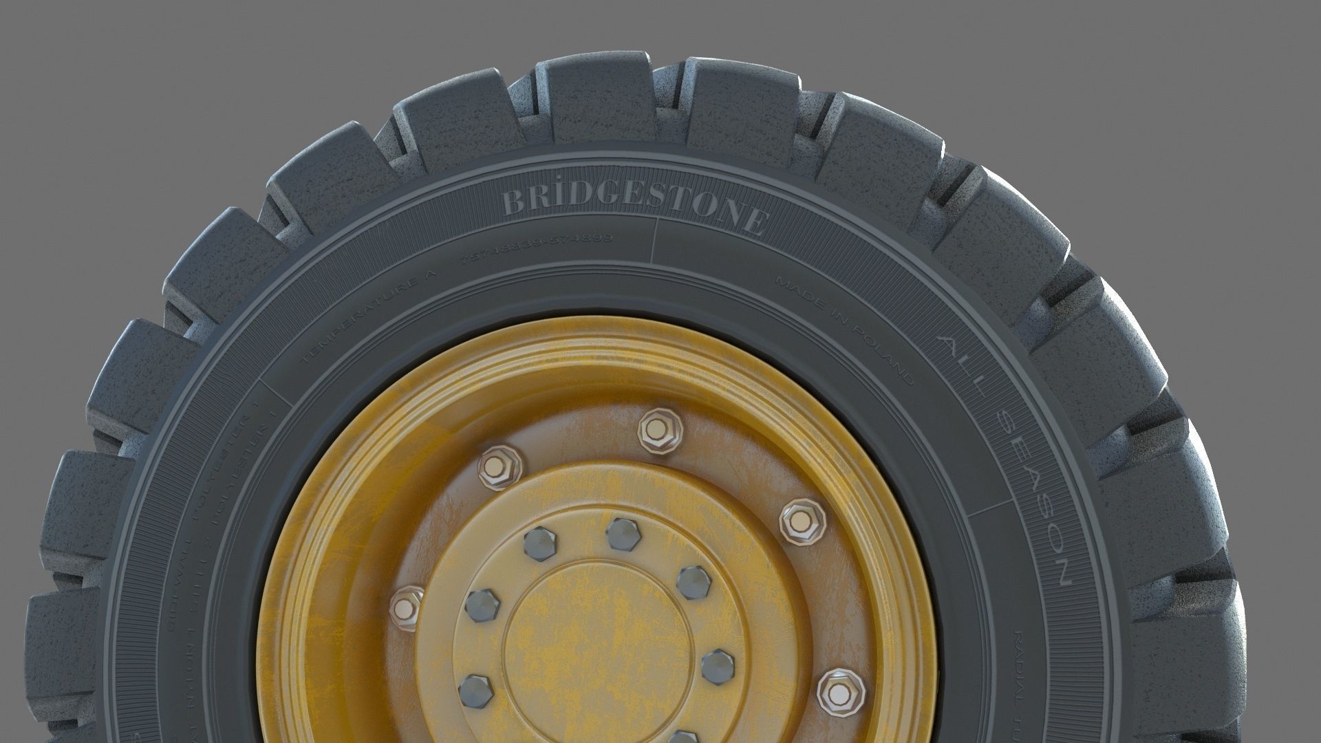 Truck wheel 01 3D model_3