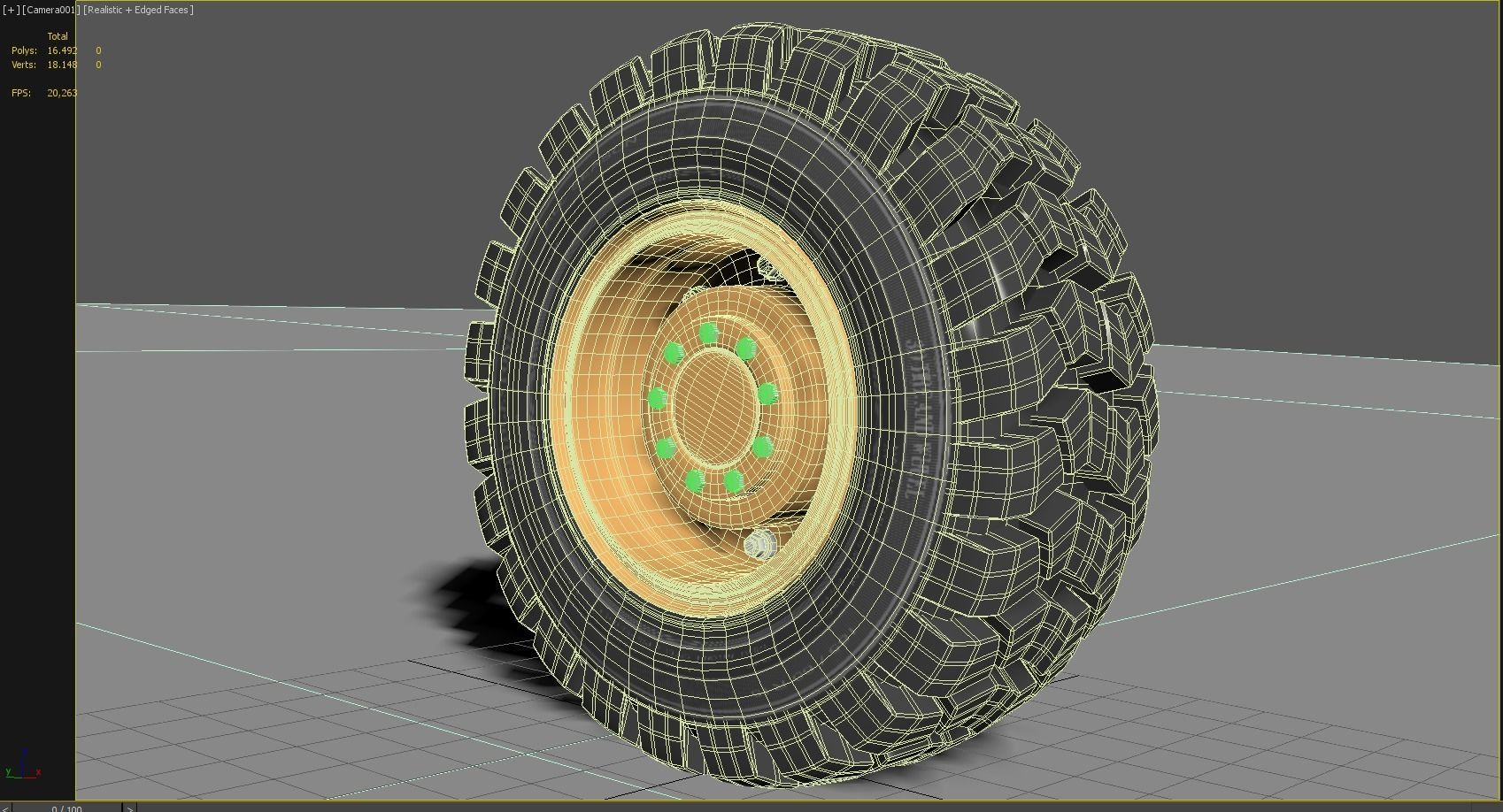 Truck wheel 01 3D model_7