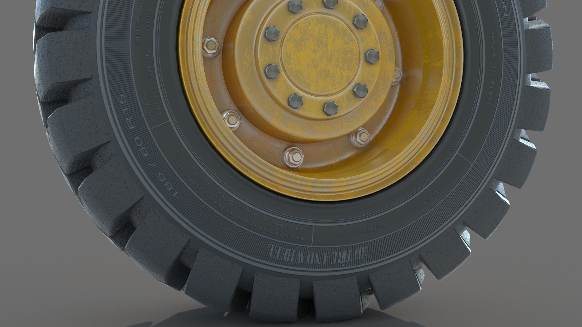 Truck wheel 01 3D model_5