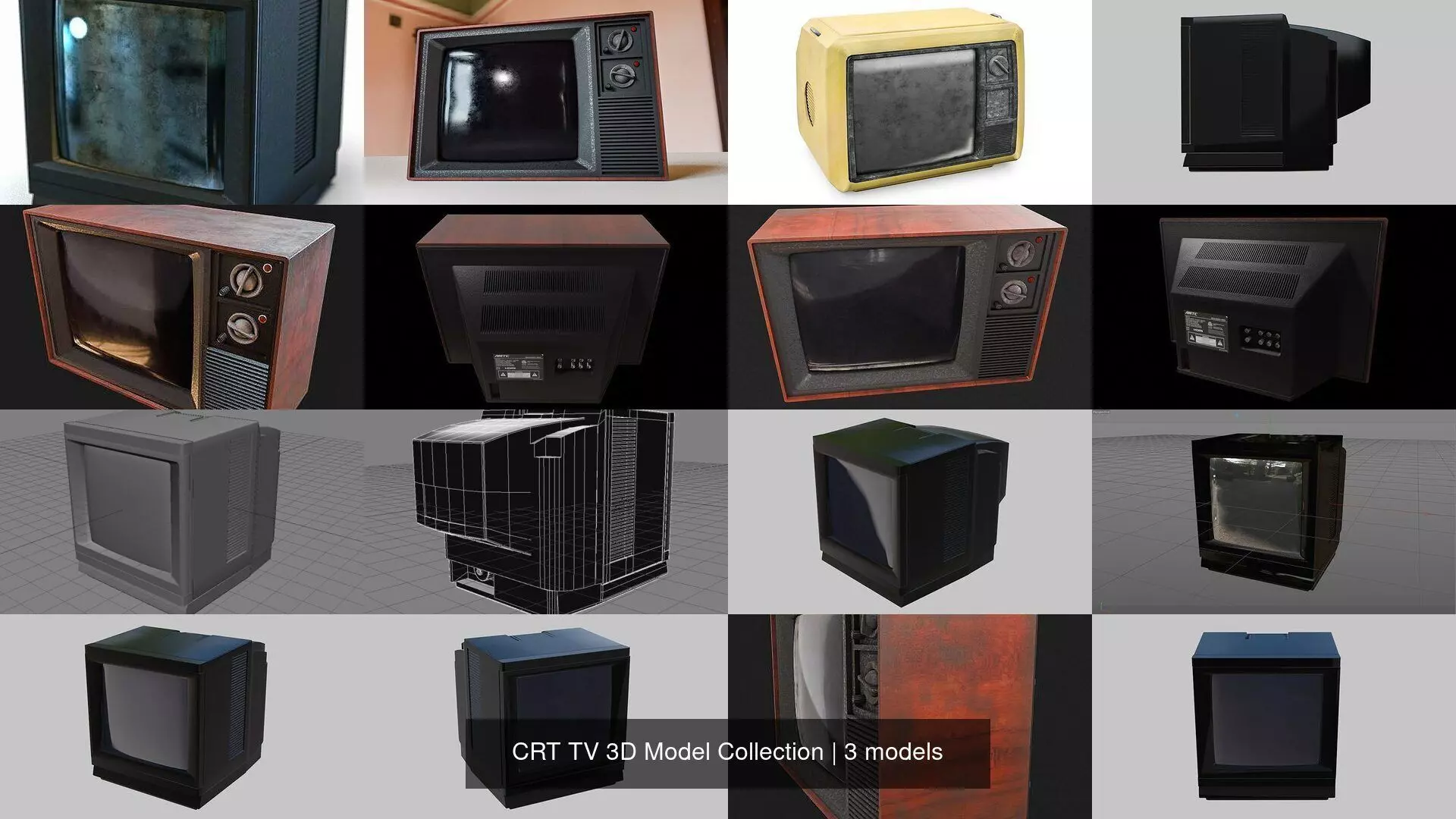 CRT TV 3D Model Collection _1