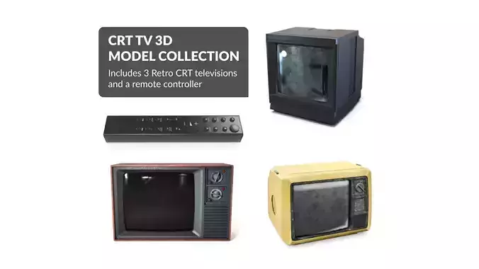 CRT TV 3D Model Collection 