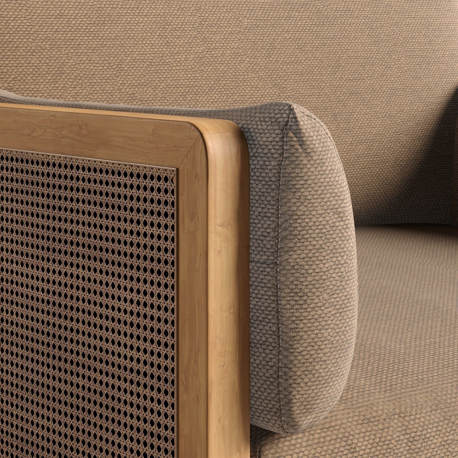 Adairs Arna 1 Seater Oat Rattan Chair 3D model_3