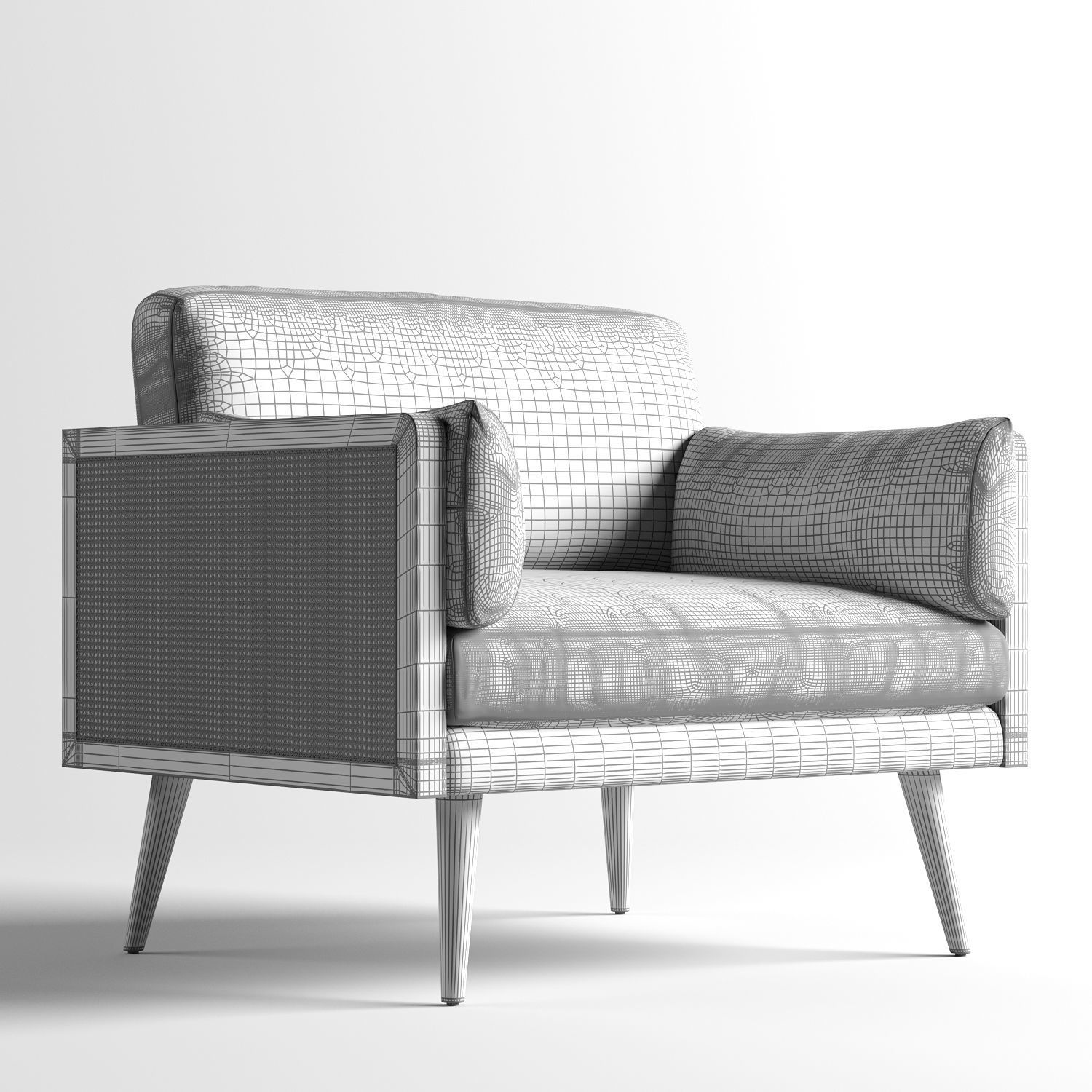 Adairs Arna 1 Seater Oat Rattan Chair 3D model_5