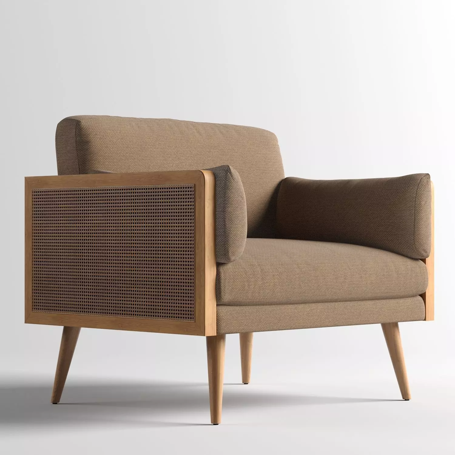 Adairs Arna 1 Seater Oat Rattan Chair 3D model_0