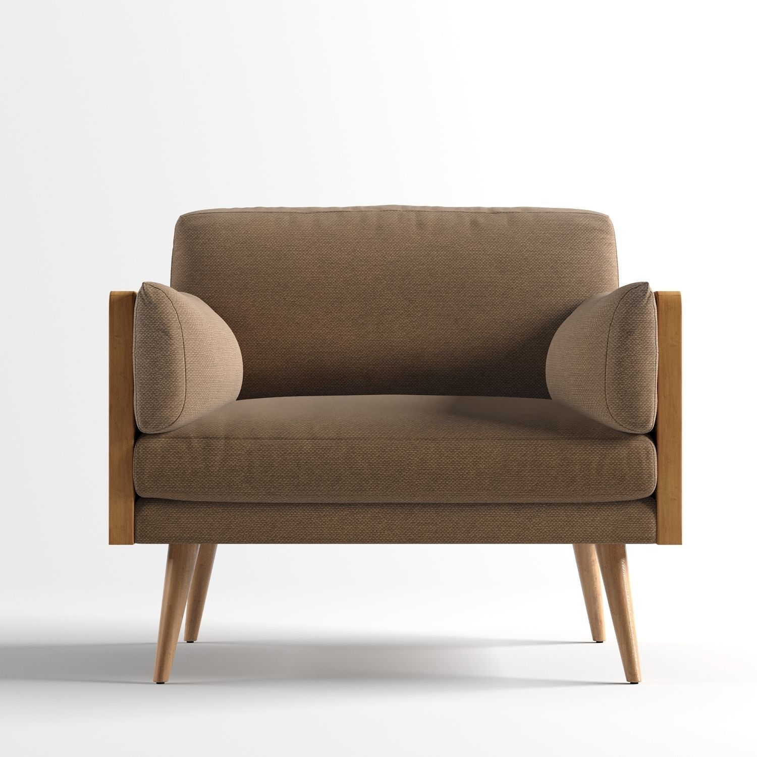 Adairs Arna 1 Seater Oat Rattan Chair 3D model_1