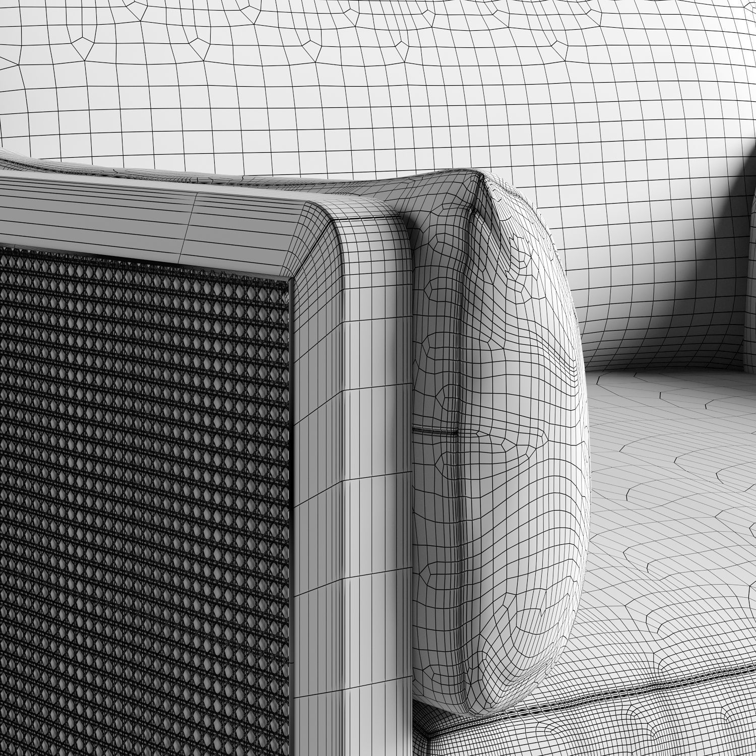 Adairs Arna 1 Seater Oat Rattan Chair 3D model_4