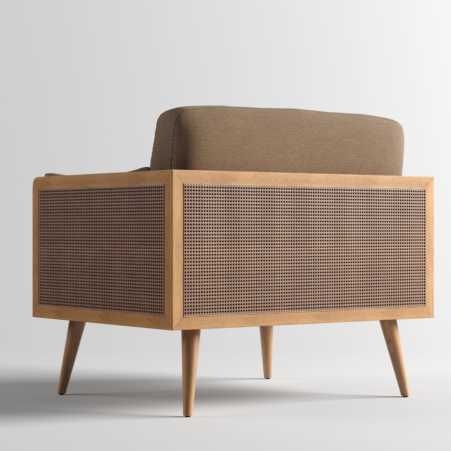 Adairs Arna 1 Seater Oat Rattan Chair 3D model_2