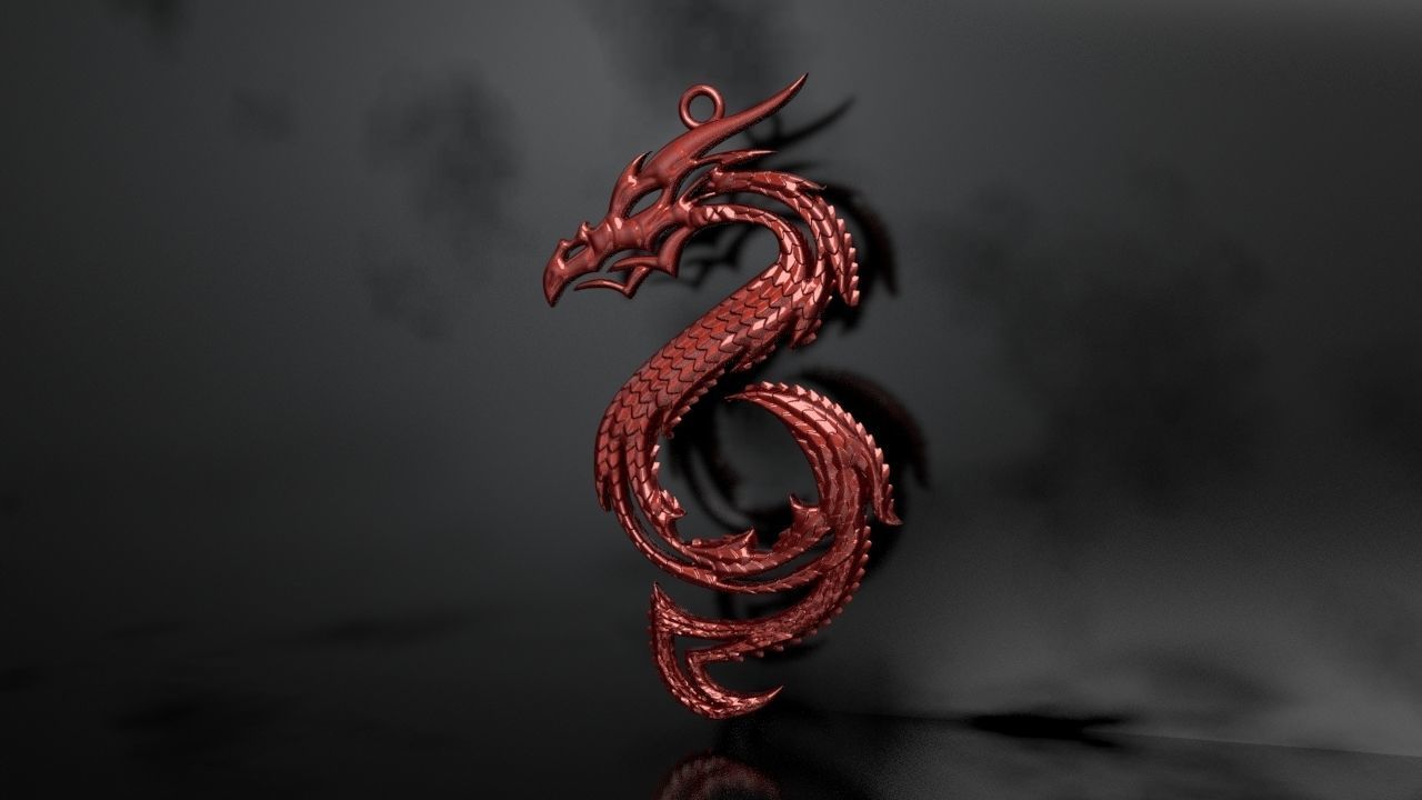 Dragon Pendant 3D print model_6