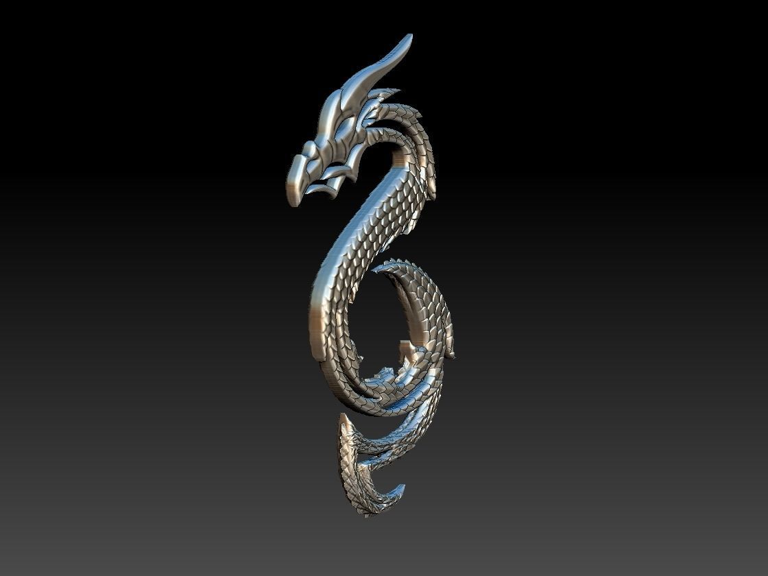 Dragon Pendant 3D print model_2
