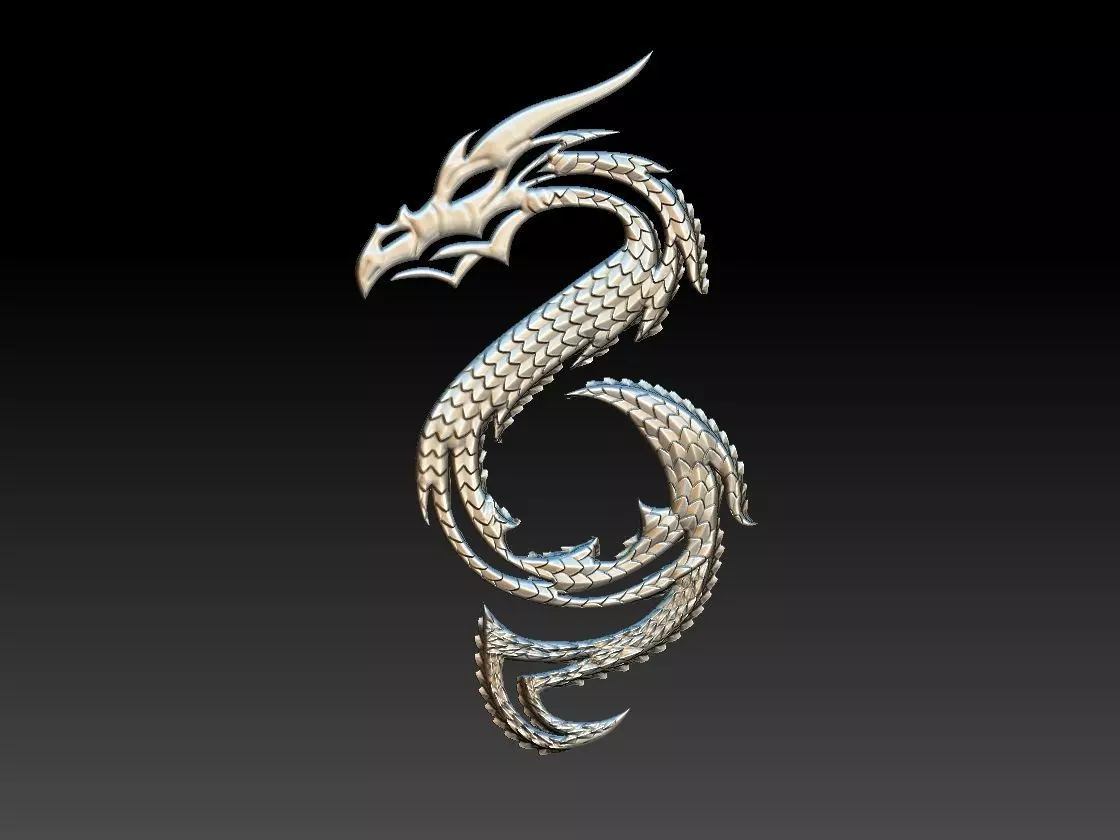 Dragon Pendant 3D print model_0