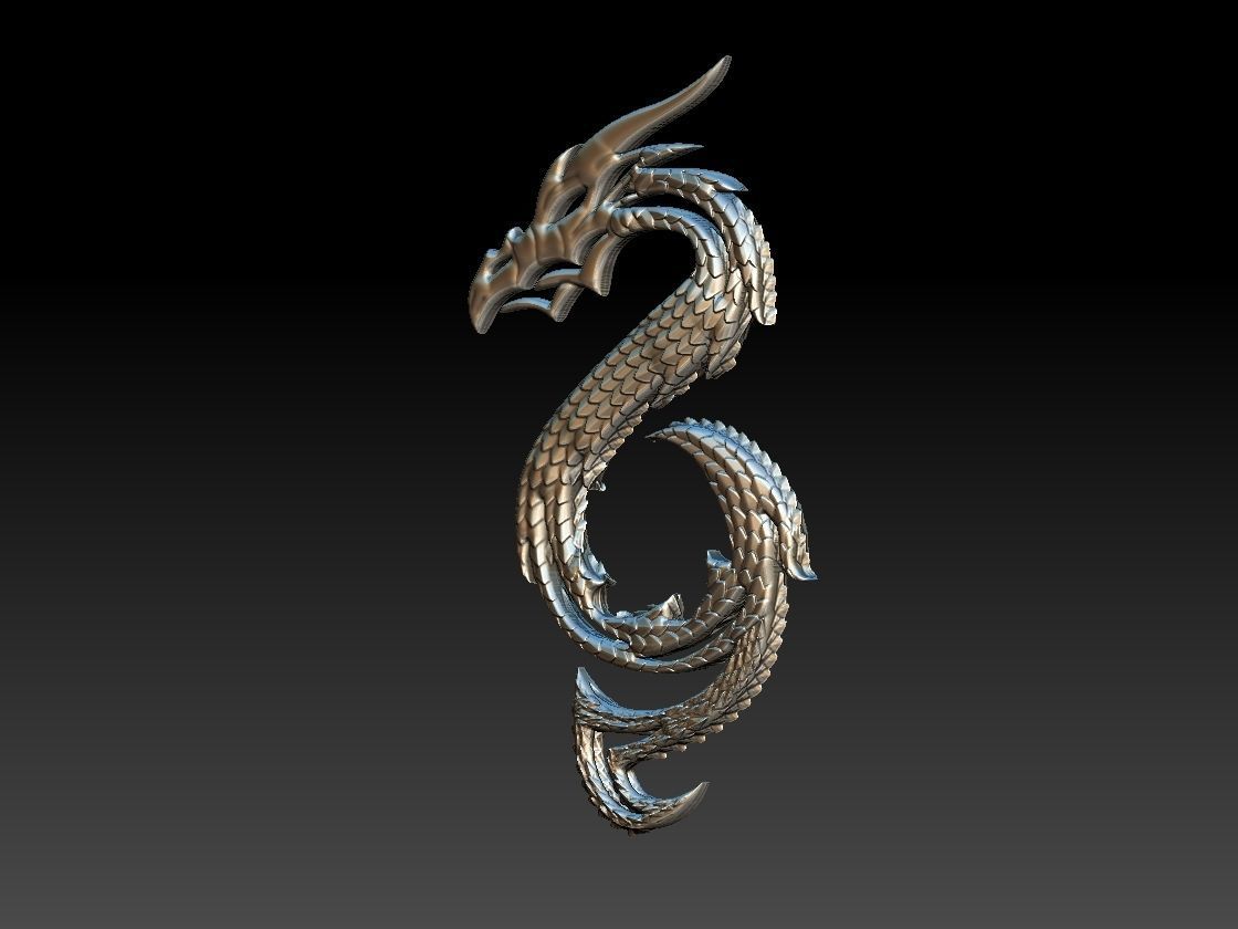 Dragon Pendant 3D print model_1