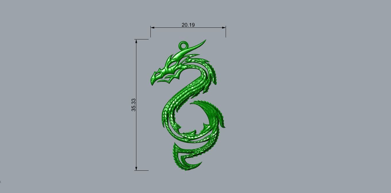 Dragon Pendant 3D print model_7
