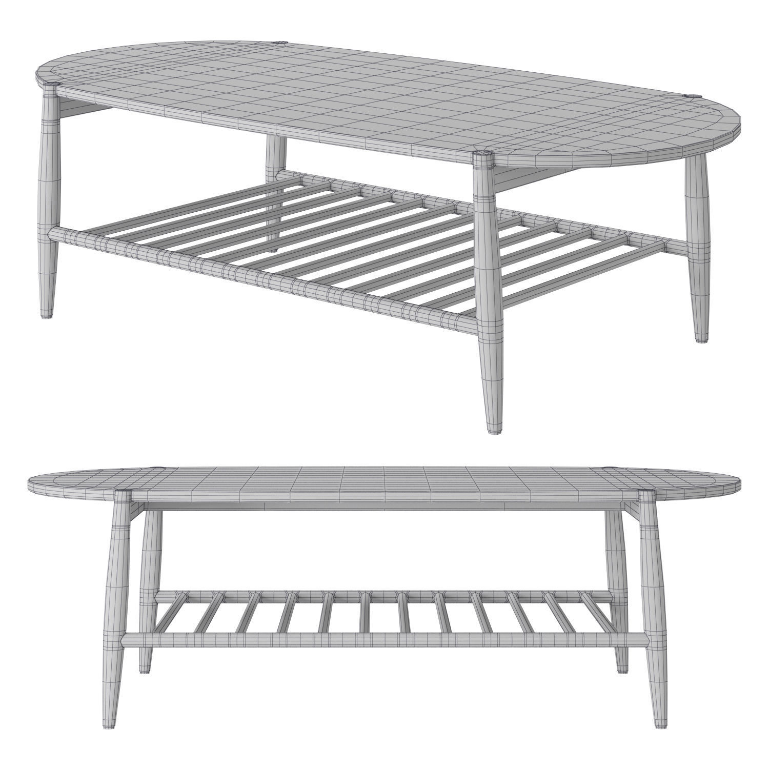 La Redoute Jucca Solid Oak Coffee Table 3D model_3