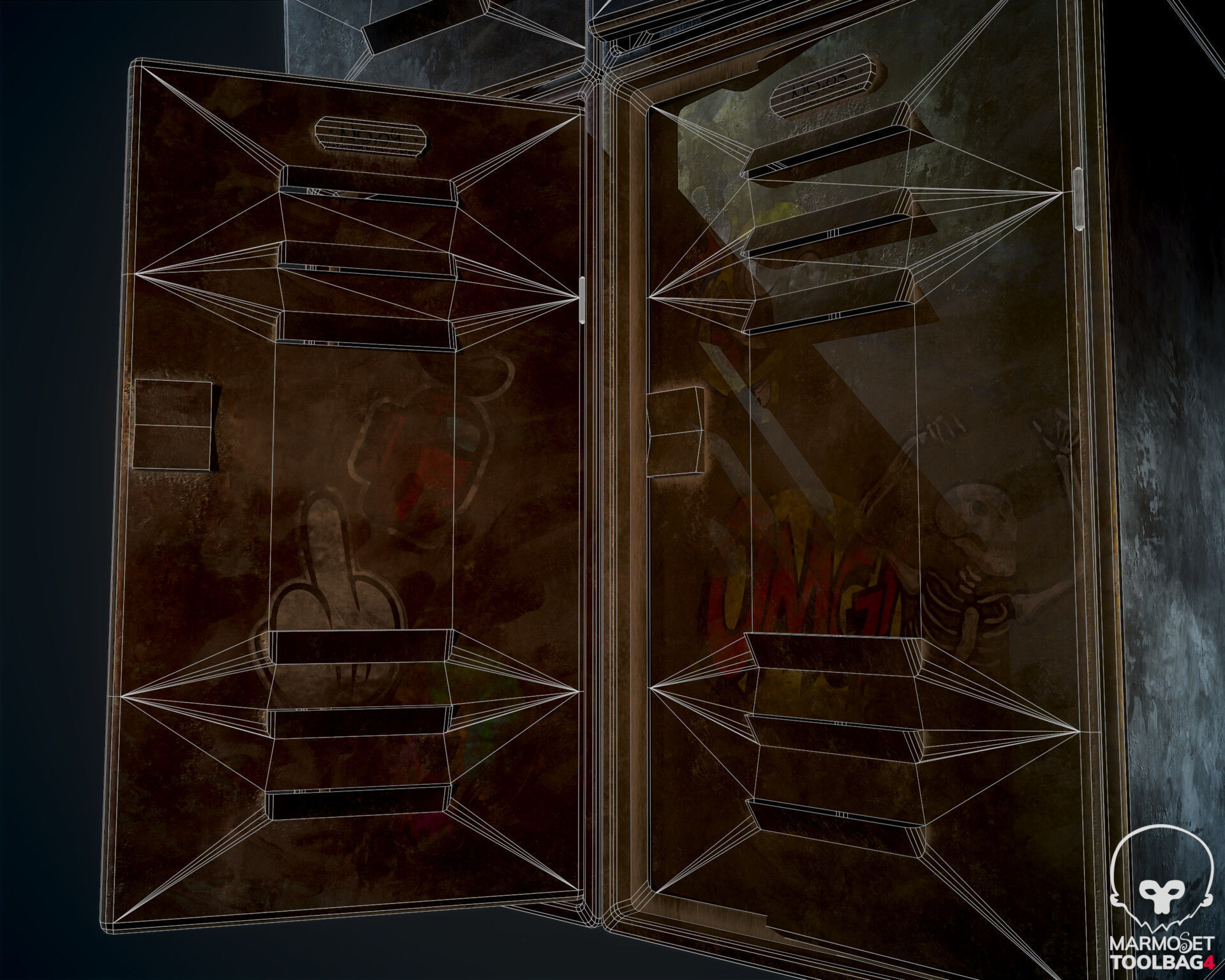 3D Old locker Low-poly 3D model_2