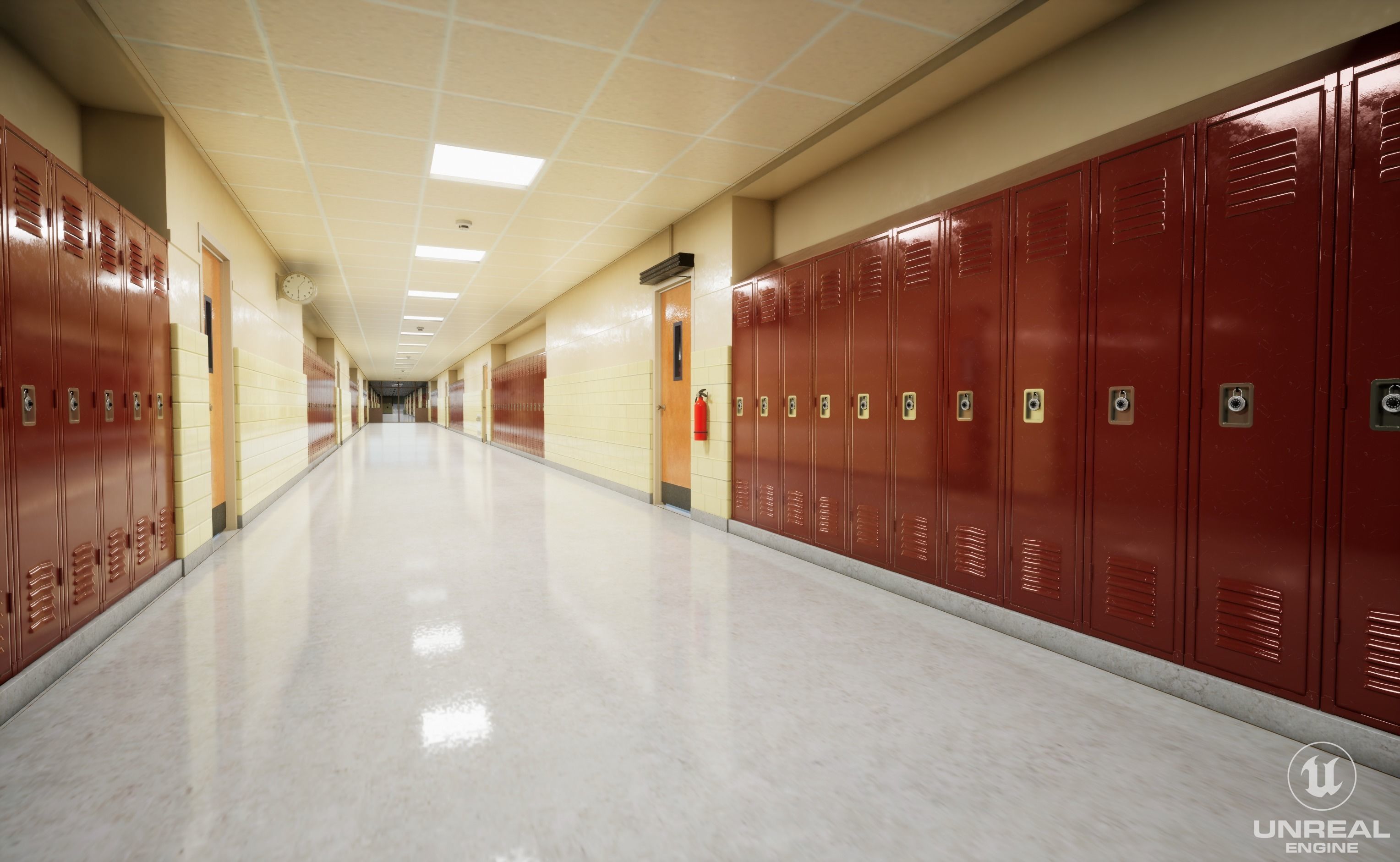 School Hallway 3d Scene 3D model_17