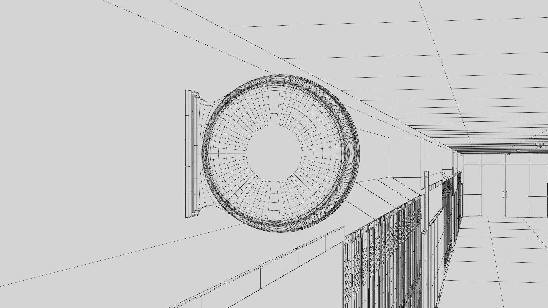 School Hallway 3d Scene 3D model_29