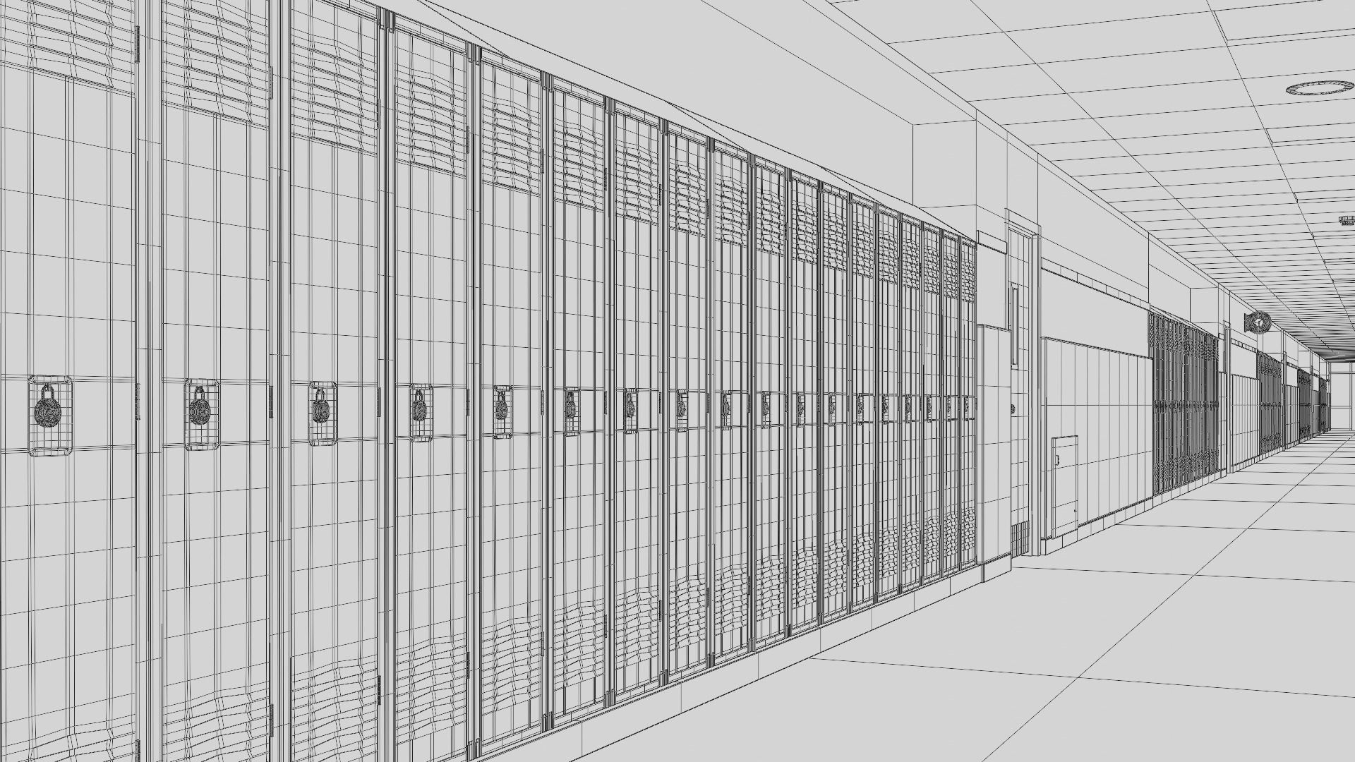 School Hallway 3d Scene 3D model_32