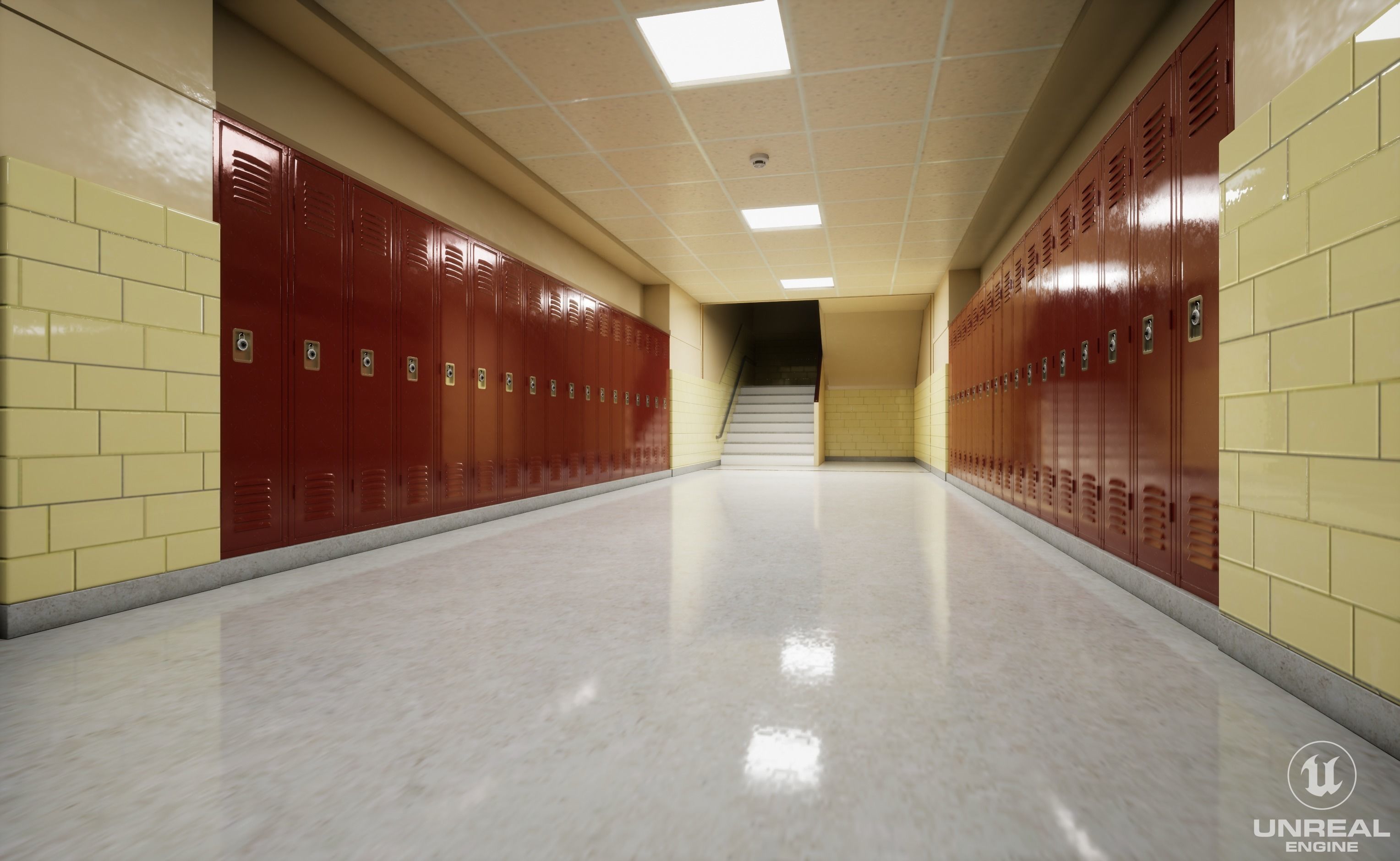 School Hallway 3d Scene 3D model_19