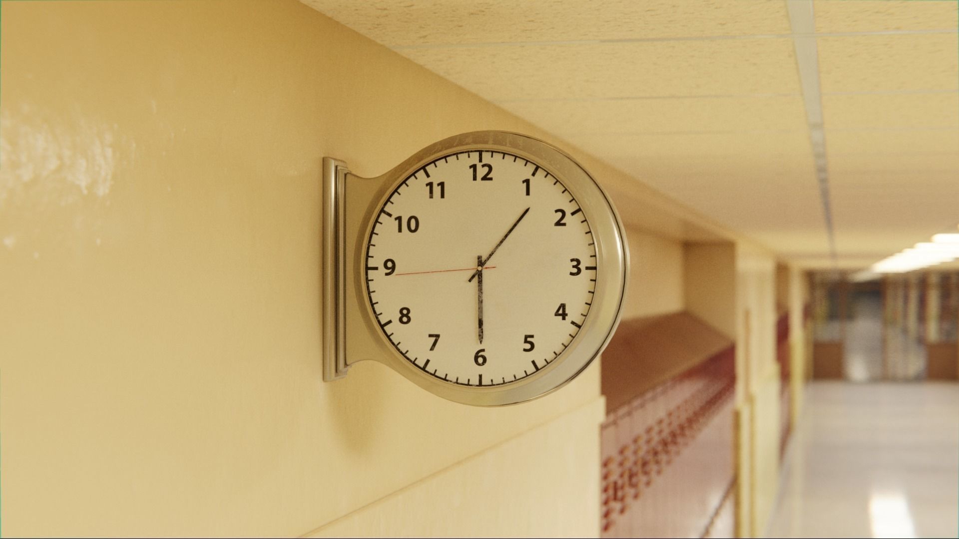 School Hallway 3d Scene 3D model_8