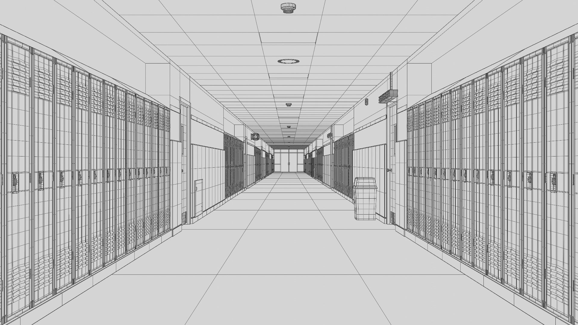 School Hallway 3d Scene 3D model_24