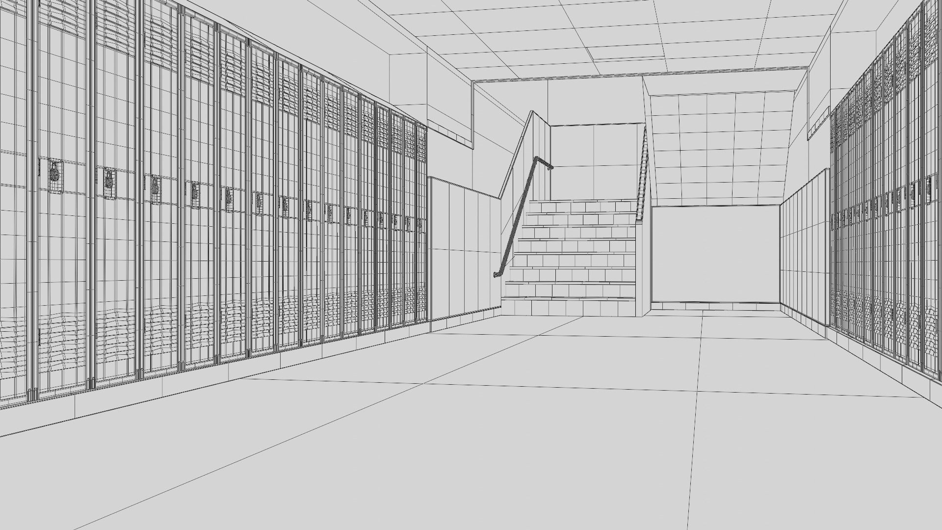 School Hallway 3d Scene 3D model_31