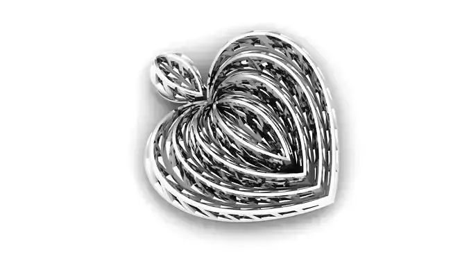 PENDANT-925 heart shaped pendant in sterling silver
