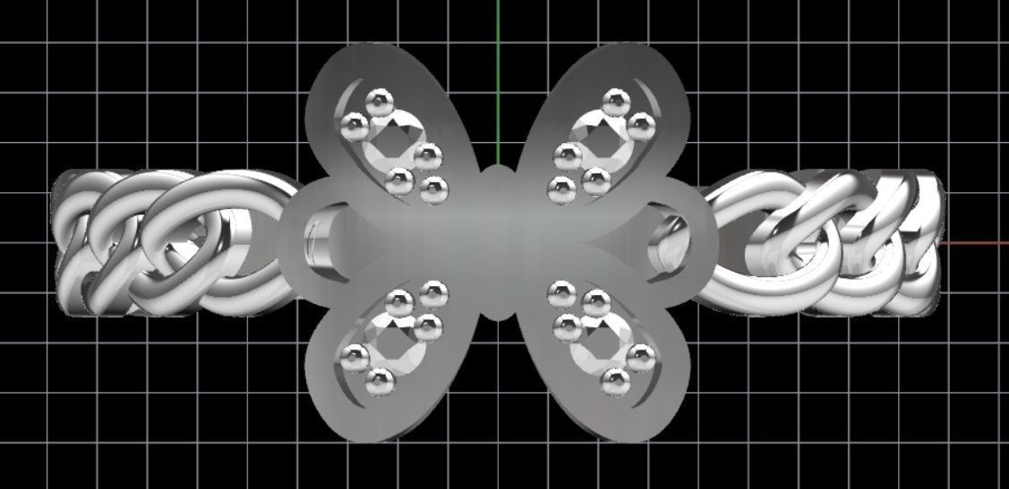 butterfly ring  3D print model_6