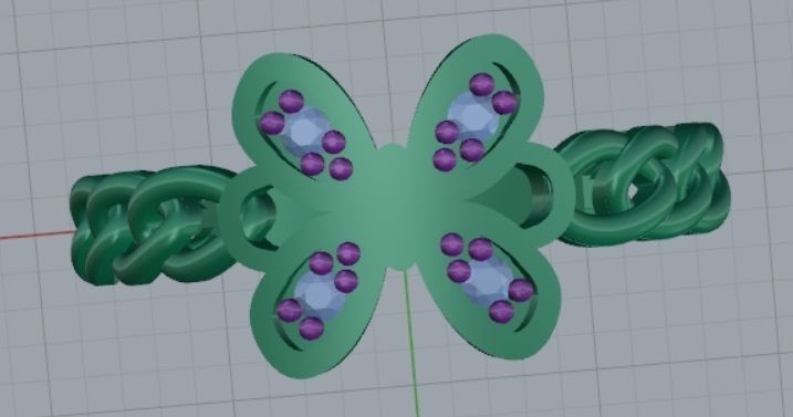 butterfly ring  3D print model_3
