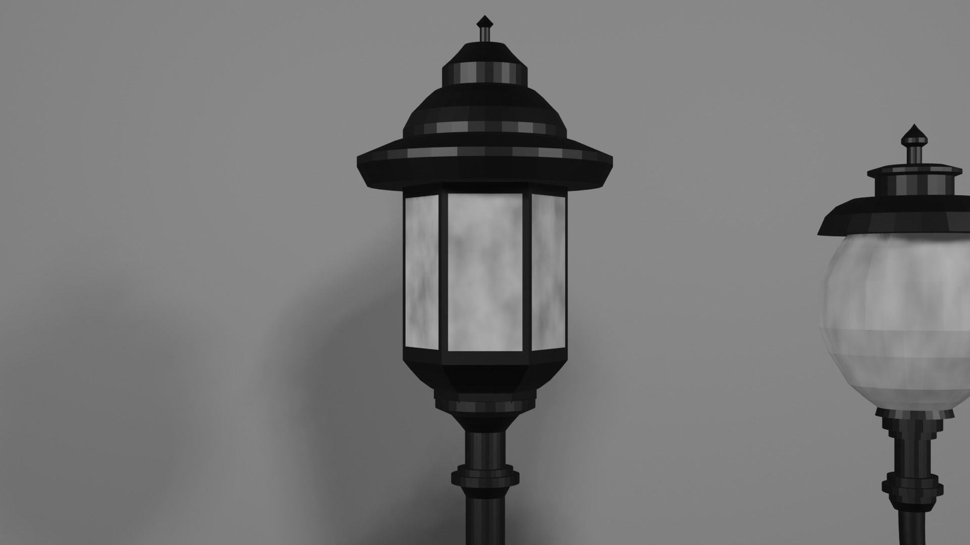  All Lantern in the park with light PBR Game-ready Low-poly 3D model_12