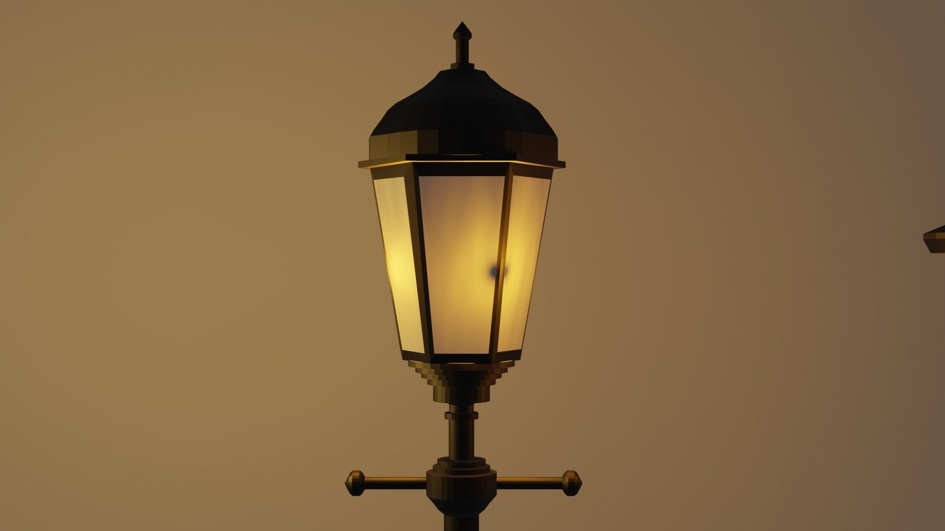  All Lantern in the park with light PBR Game-ready Low-poly 3D model_3
