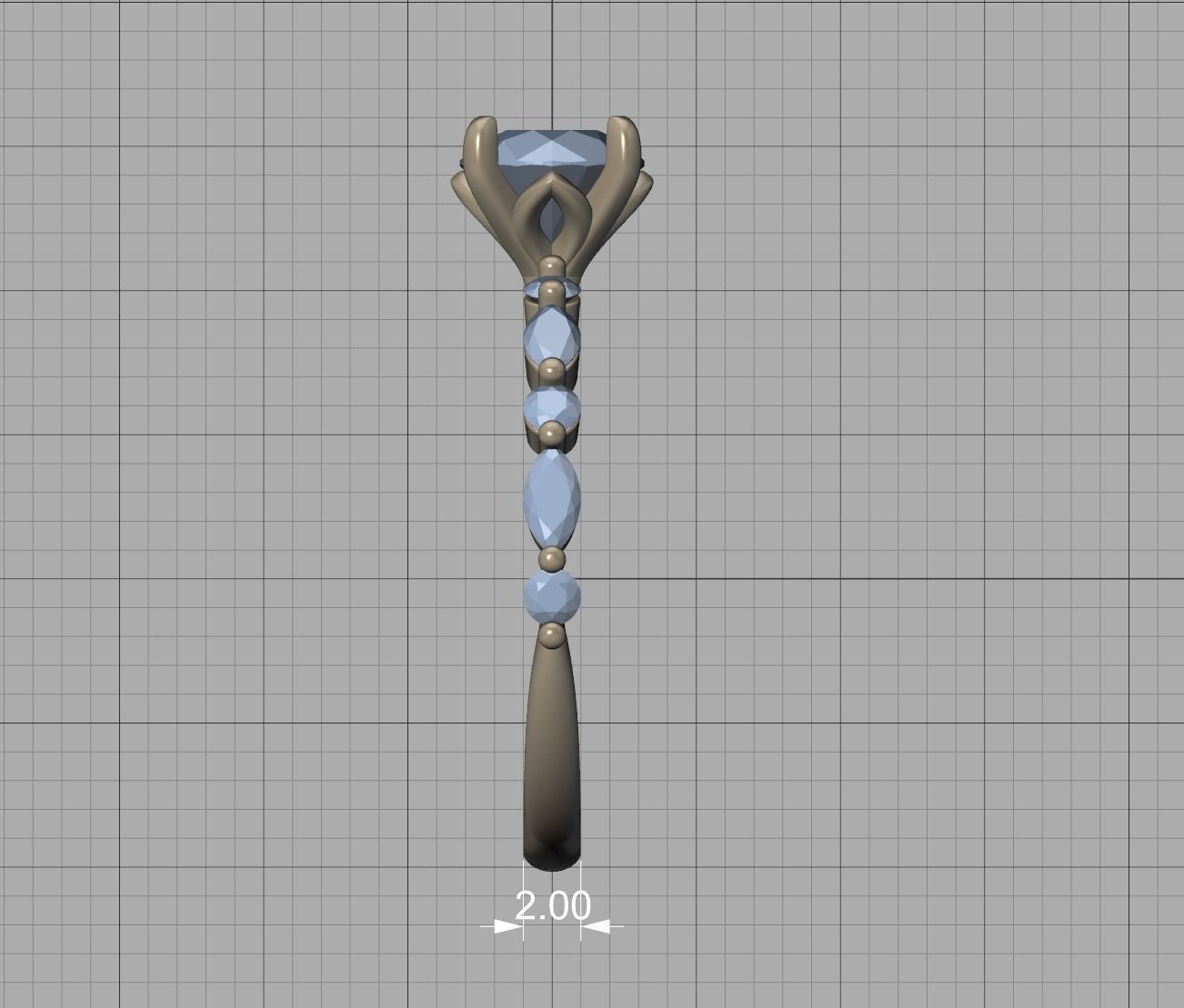 Sophia Engagement Ring 1ct Diamond Ring 3dmodel 3D print model_17