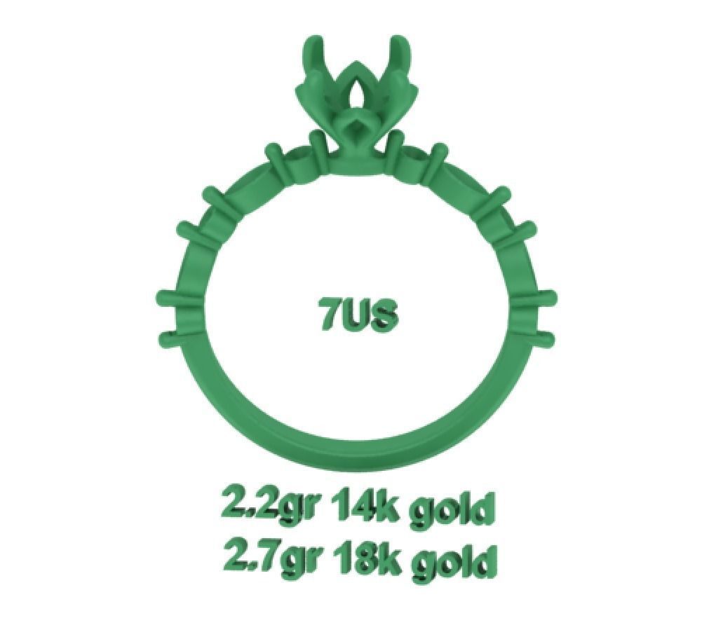 Sophia Engagement Ring 1ct Diamond Ring 3dmodel 3D print model_15