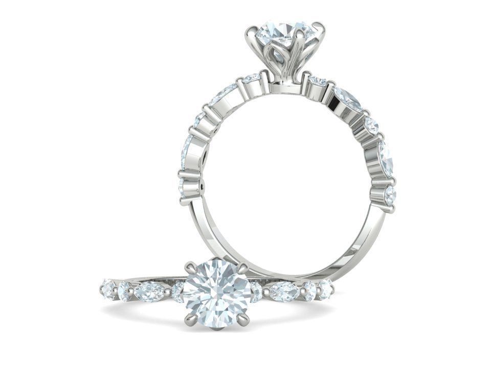 Sophia Engagement Ring 1ct Diamond Ring 3dmodel 3D print model_7