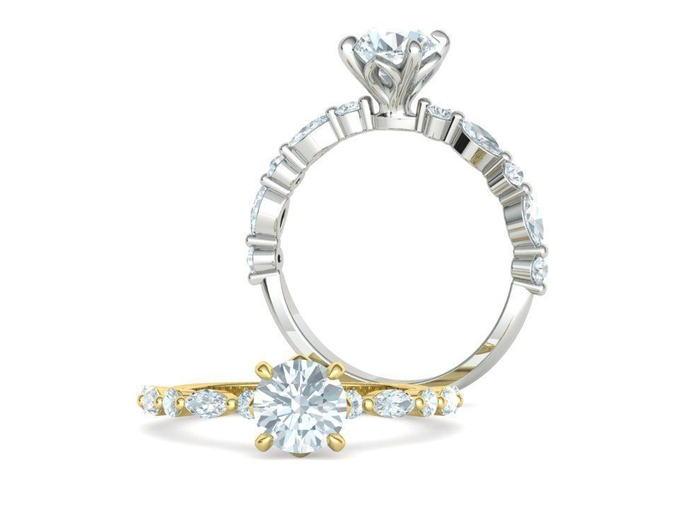 Sophia Engagement Ring 1ct Diamond Ring 3dmodel 3D print model_3