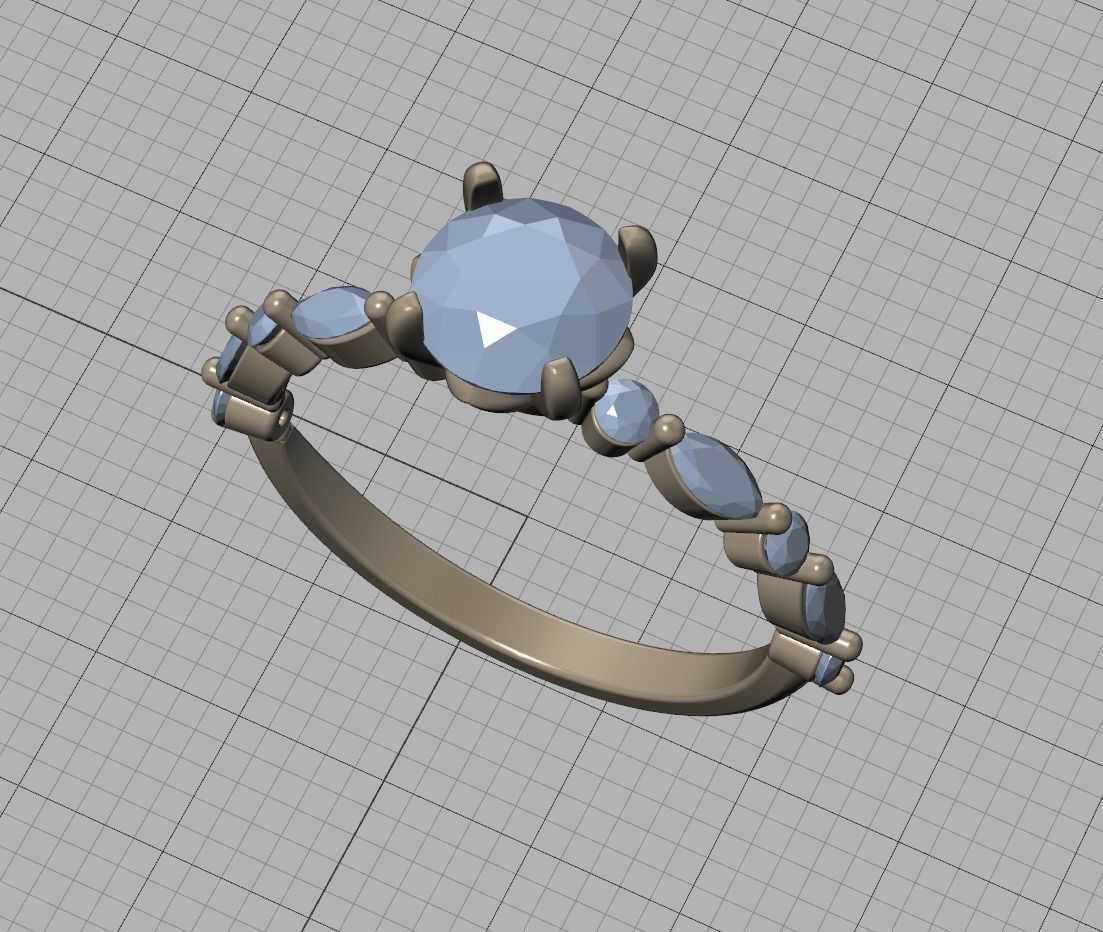 Sophia Engagement Ring 1ct Diamond Ring 3dmodel 3D print model_21