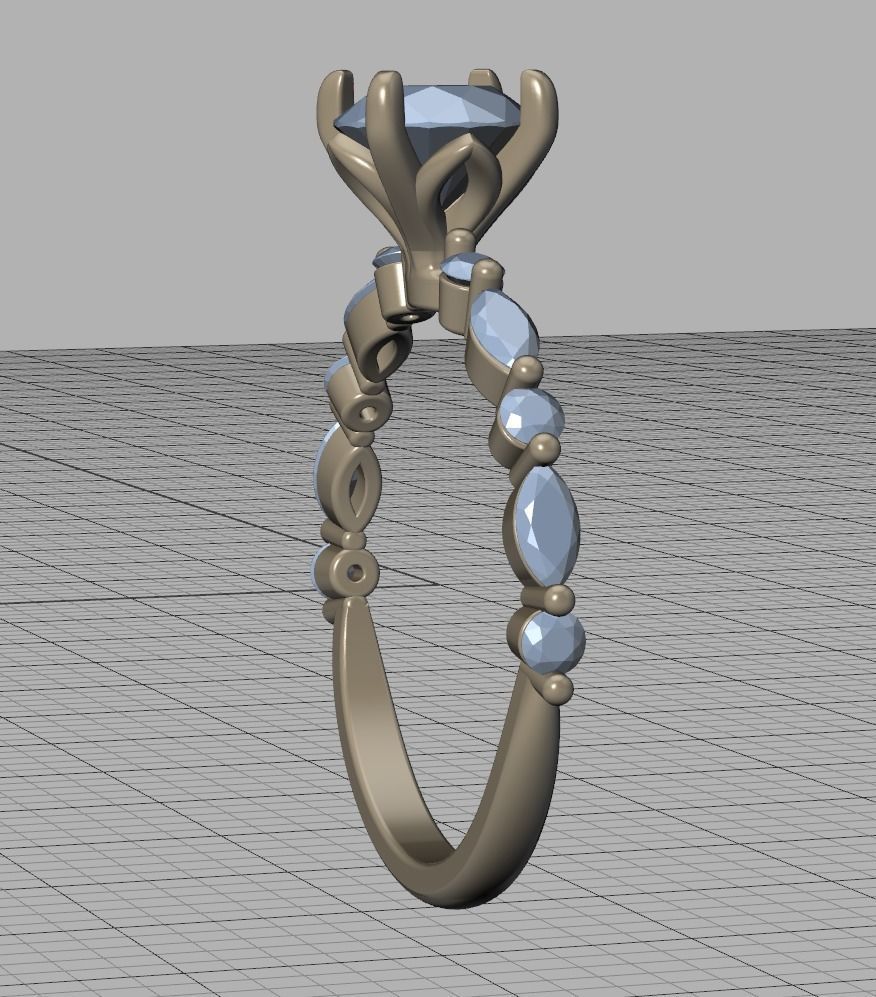 Sophia Engagement Ring 1ct Diamond Ring 3dmodel 3D print model_20