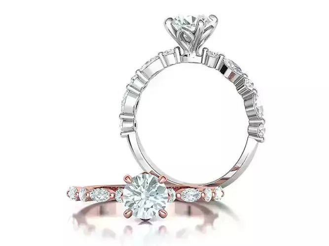 Sophia Engagement Ring 1ct Diamond Ring 3dmodel 3D print model
