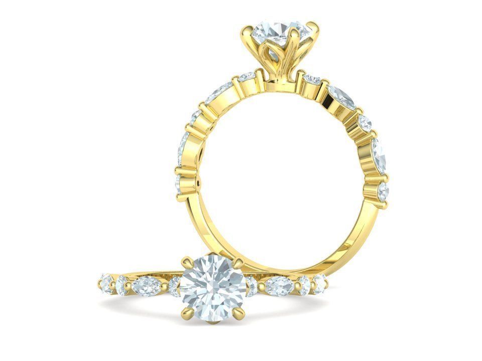 Sophia Engagement Ring 1ct Diamond Ring 3dmodel 3D print model_6