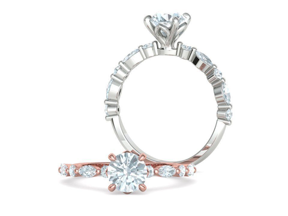 Sophia Engagement Ring 1ct Diamond Ring 3dmodel 3D print model_4