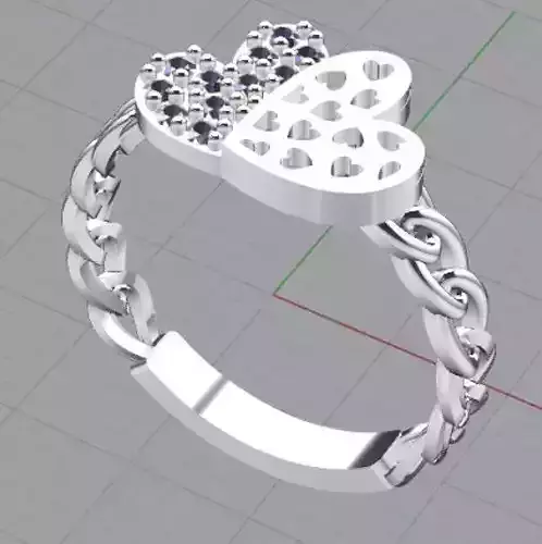 heart twins ring 