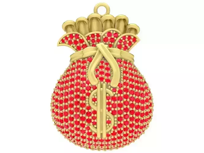Diamond Dollar Bag Pendant 3920