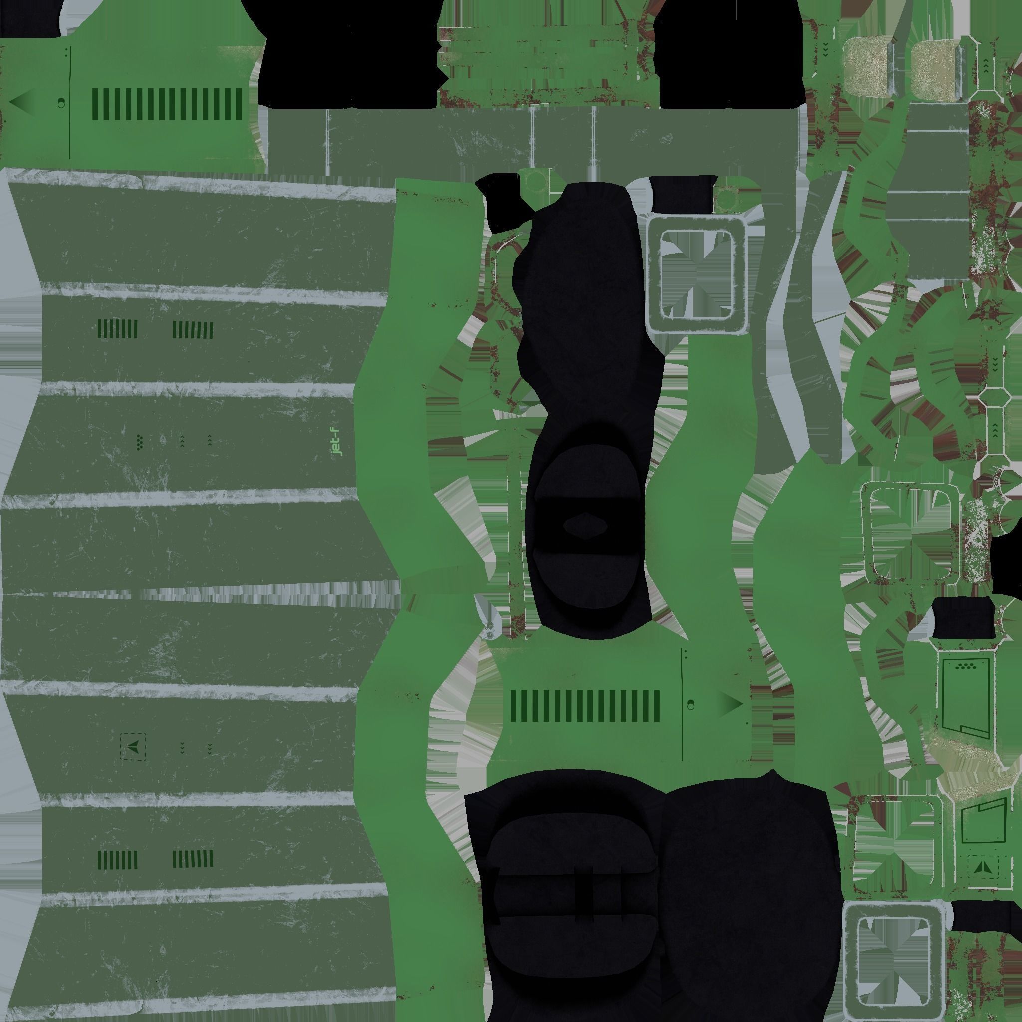 Jetpack F09 Green Metal - SciFi Character Design Low-poly 3D model_19