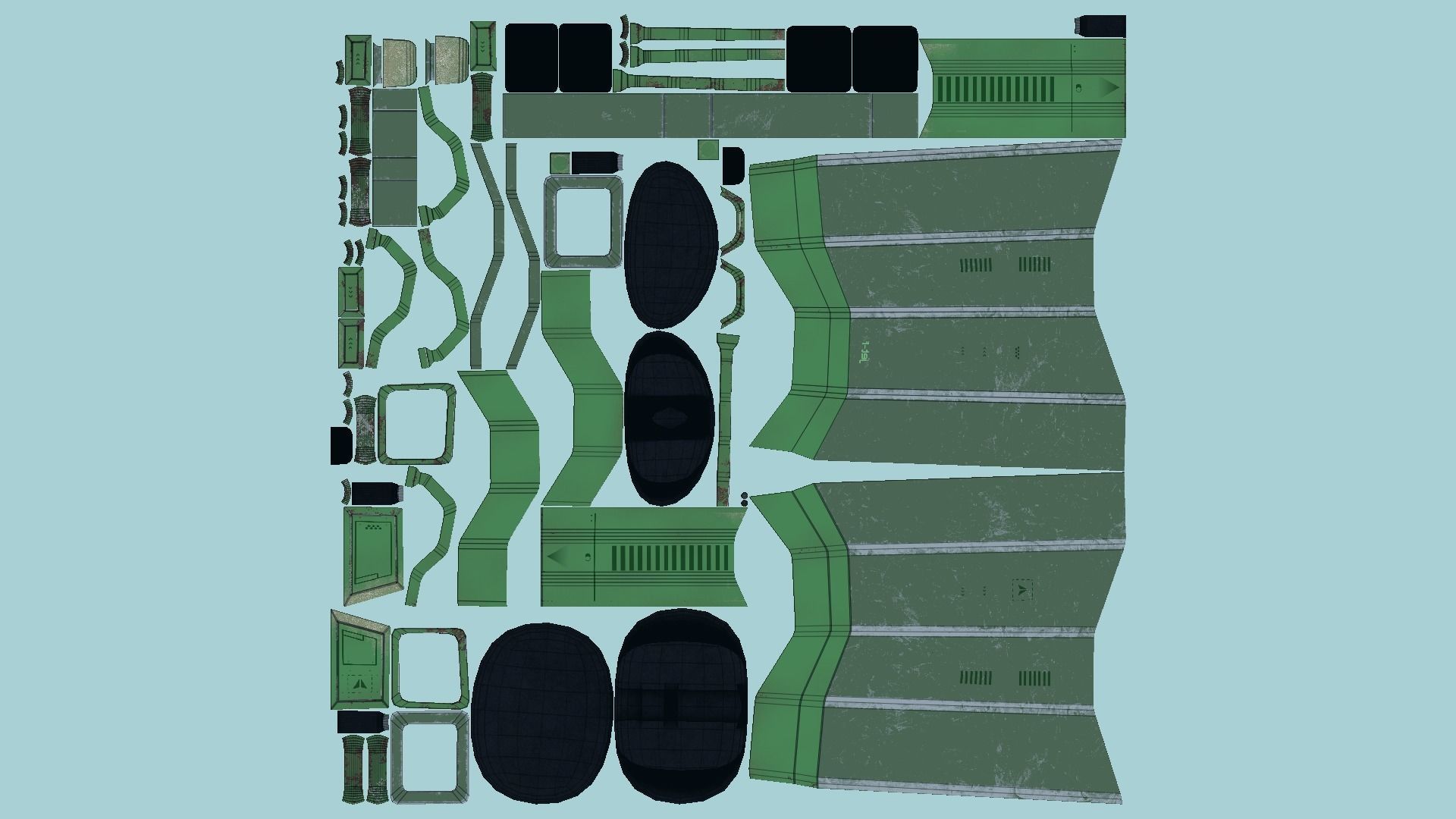 Jetpack F09 Green Metal - SciFi Character Design Low-poly 3D model_5