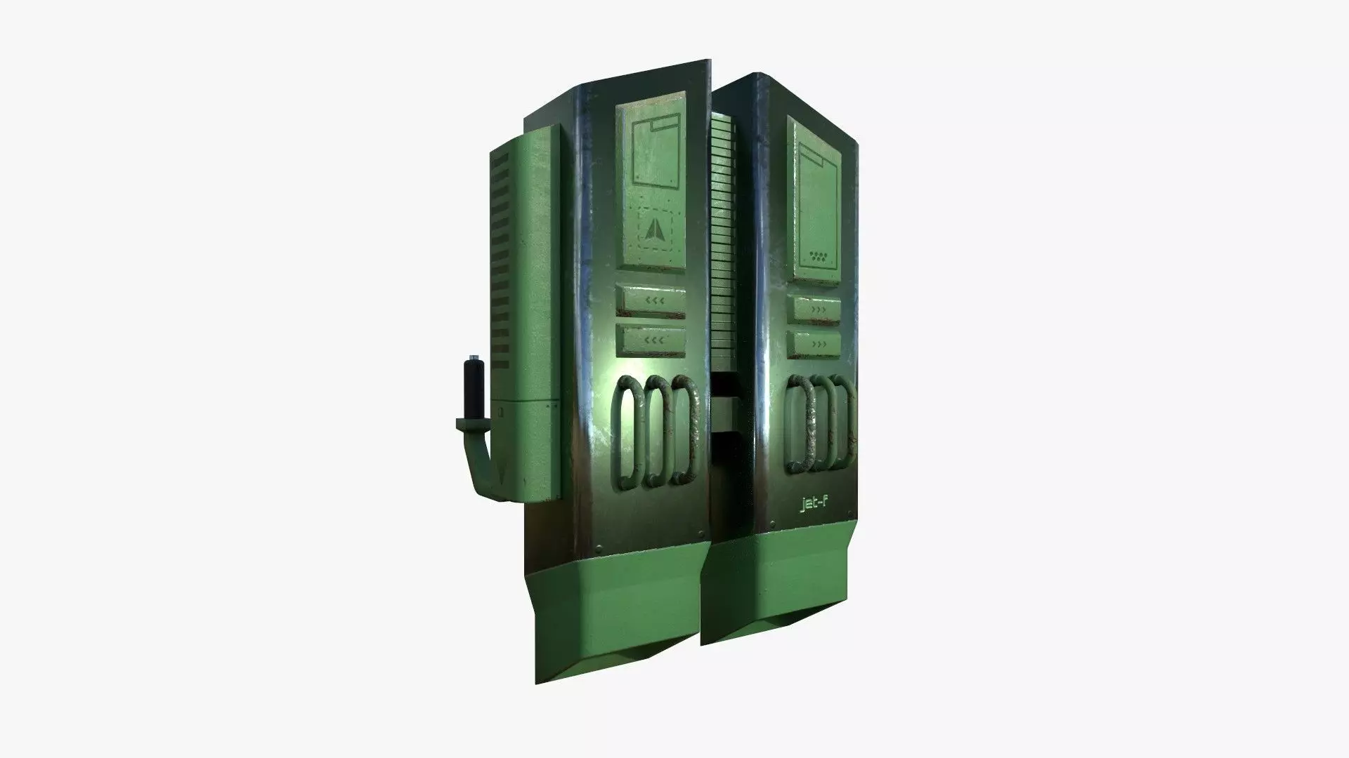 Jetpack F09 Green Metal - SciFi Character Design Low-poly 3D model_0