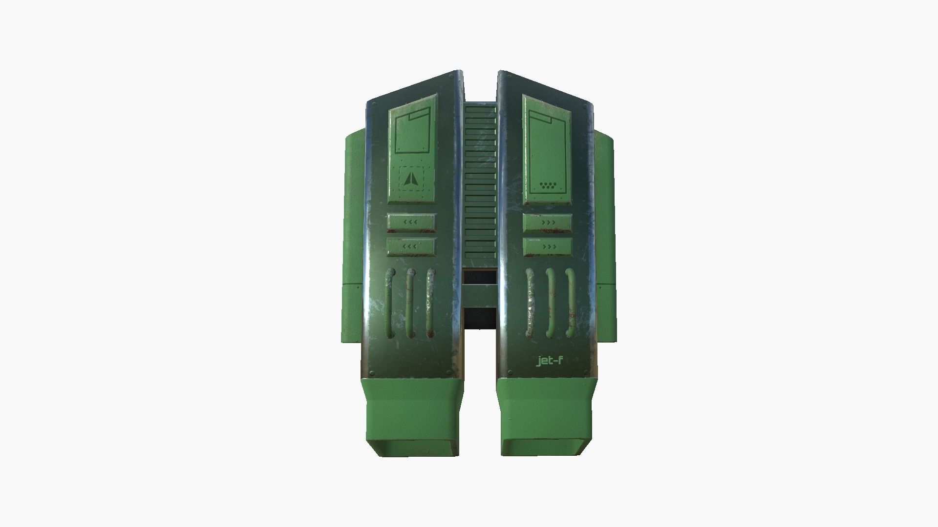 Jetpack F09 Green Metal - SciFi Character Design Low-poly 3D model_2