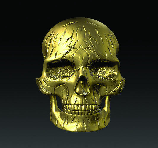 Skull gold Free 3D print model
