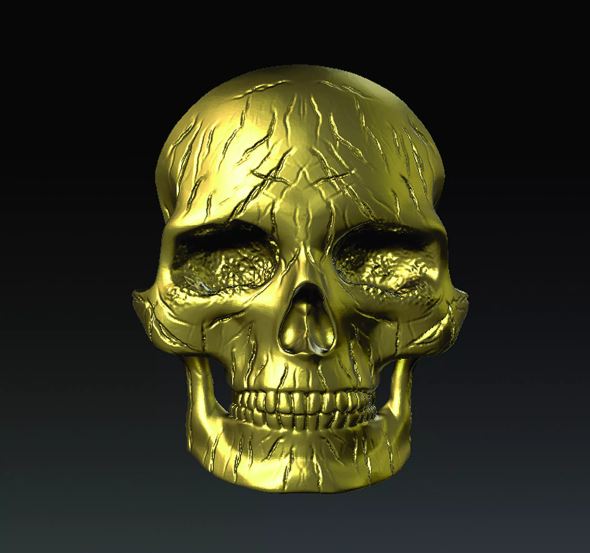 Skull gold Free 3D print model