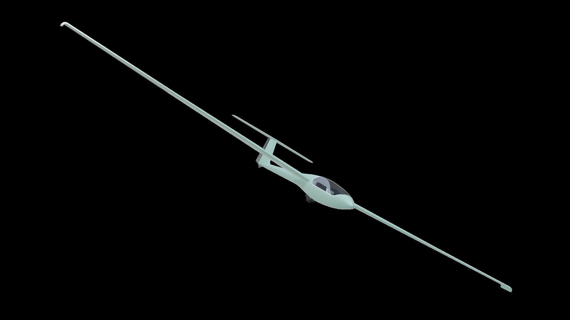 Glider Low-poly 3D model_7