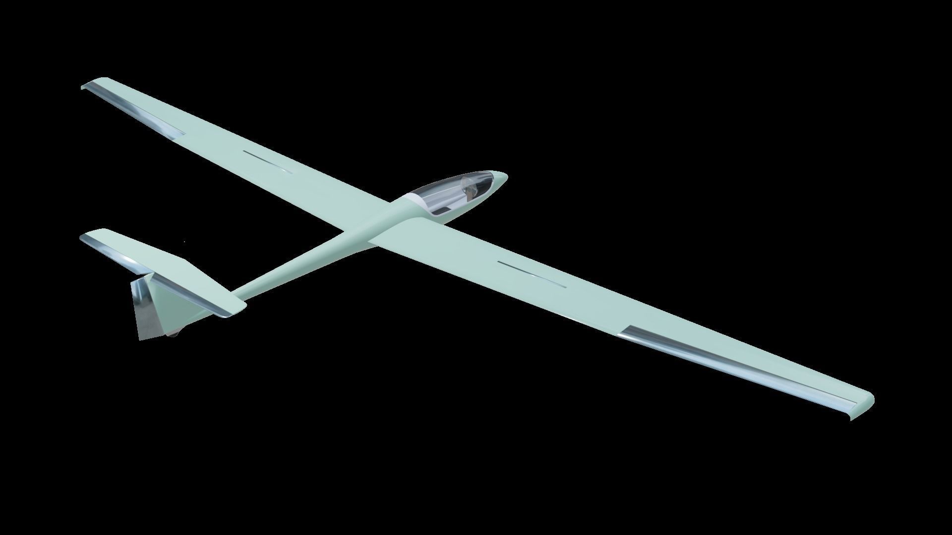 Glider Low-poly 3D model_4